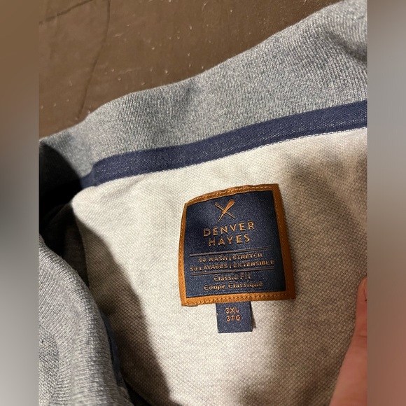 Denver Hayes NWOT grey and navy polo shirt size 3 XL - Picture 3 of 4